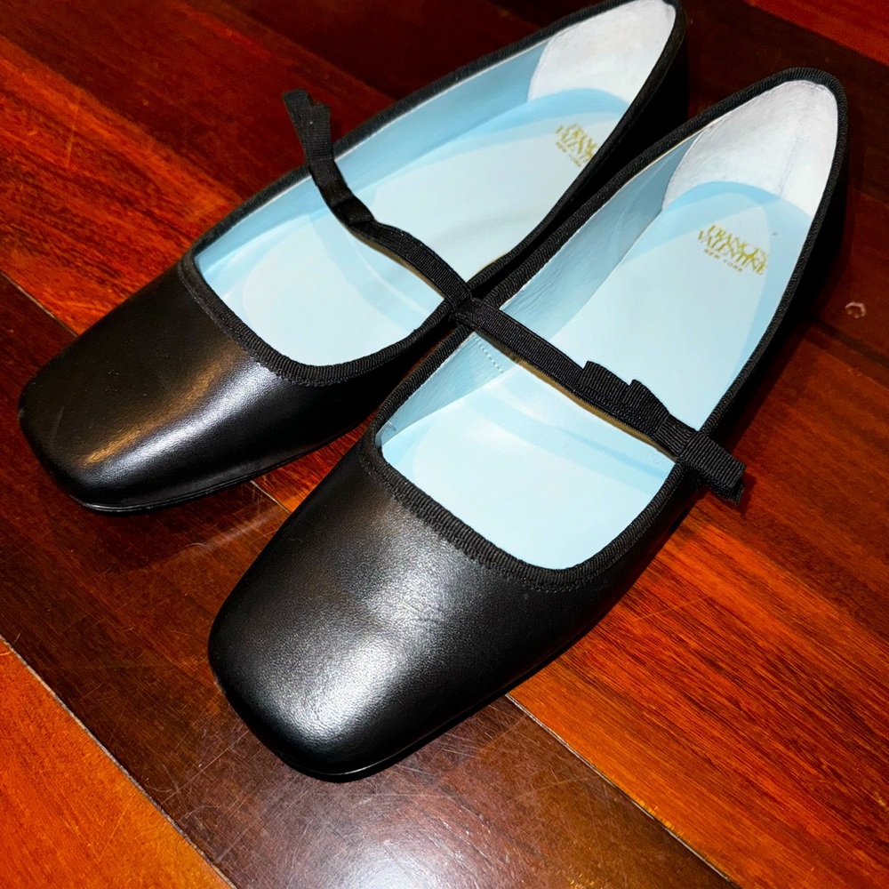 Black Frances Valentine Square Toe Mary Jane Flats